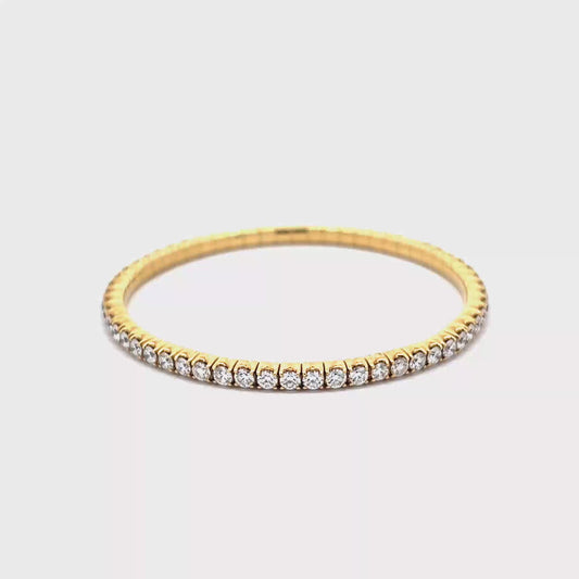 King Jewelers 5.42ct Diamond Flex Bracelet 18K Yellow Gold