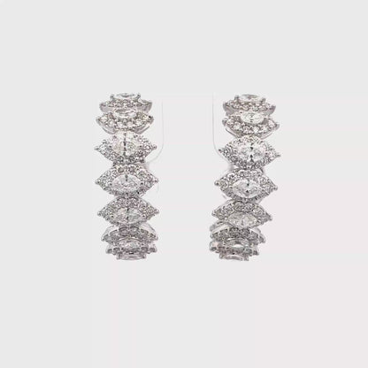 Yeprem Diamond Hoop Earrings 18K White Gold