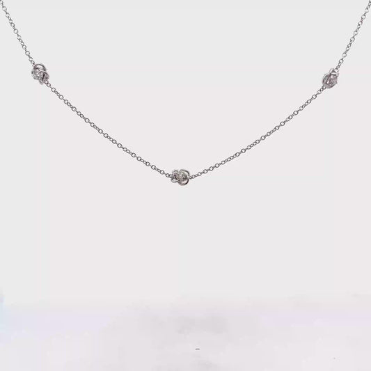 A. Link 3 Carat Diamond Necklace in 18K White Gold