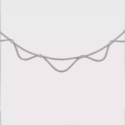 King Jewelers 18K White Gold 2.74ct Diamond Necklace