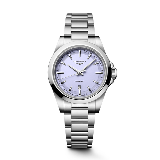 Longines Conquest 30mm Lavender Mauve Dial Bracelet