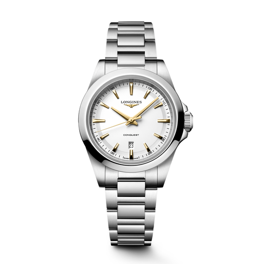 Longines Conquest 30mm White Dial Bracelet