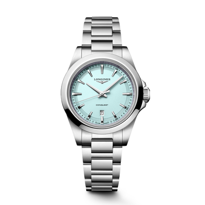 Longines Conquest 30mm Mint Blue Dial Bracelet
