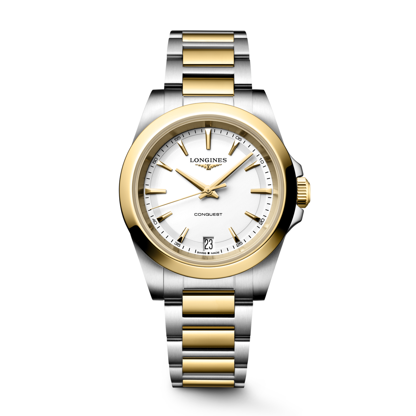 Longines Conquest 34mm White Dial Two-Tone