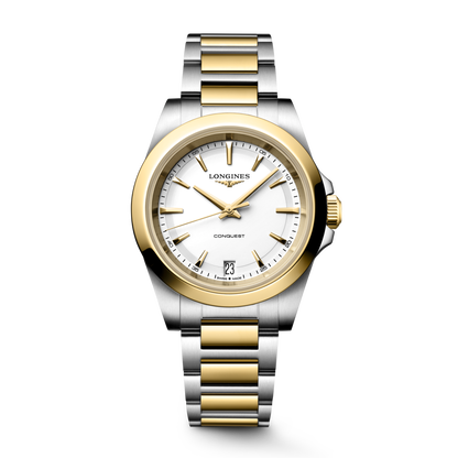 Longines Conquest 34mm White Dial Two-Tone