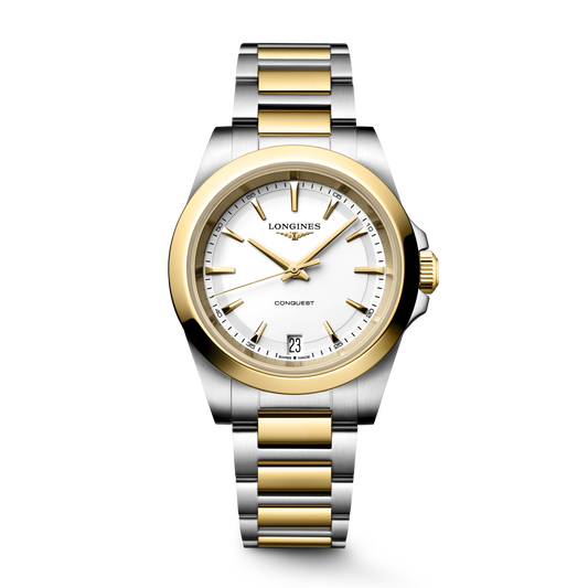 Longines Conquest 34mm White Dial Two-Tone
