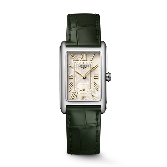 Longines DolceVita 37mm Ivory Gilt Dial Leather Strap