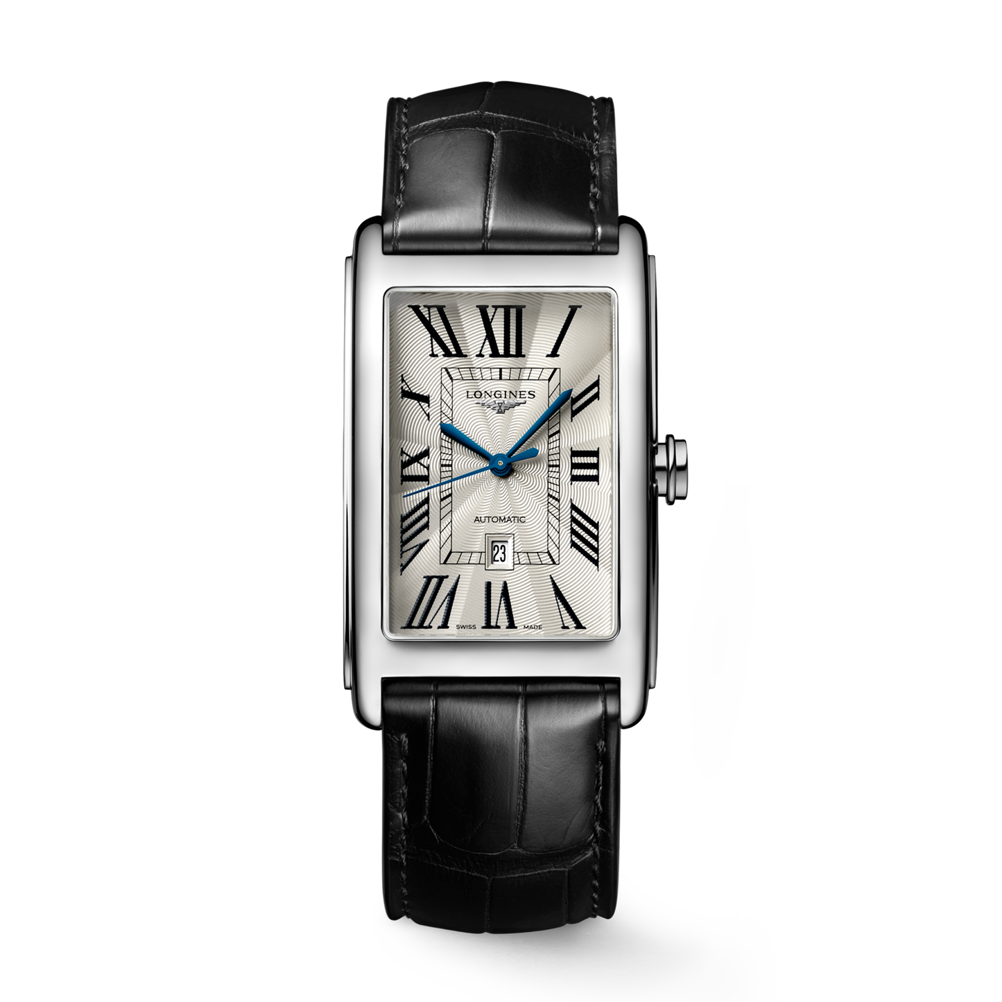 Longines DolceVita 47mm Silver Dial Leather Strap