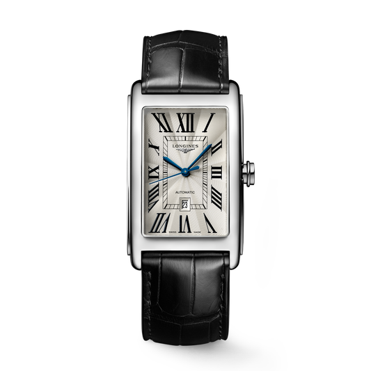 Longines DolceVita 47mm Silver Dial Leather Strap