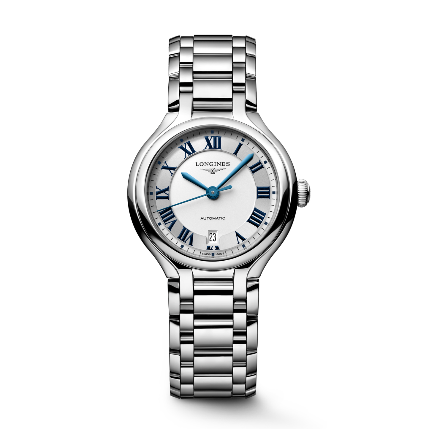Longines PrimaLuna 30mm Silver Dial Bracelet
