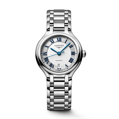 Longines PrimaLuna 30mm Silver Dial Bracelet